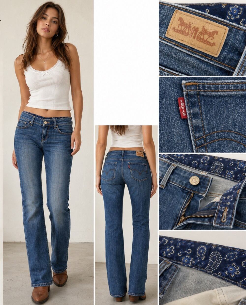 Levi's Bootcut Jeans sz 12 short Medium Wash Denim Indie Sleaze Mid Rise Y2K 00s
